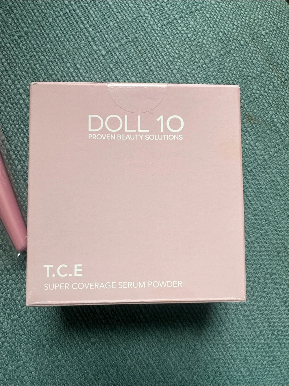 DOLL10 T.C.E Super Coverage Serum Powder - Dusty Pink Box & Doll10 Brush Set